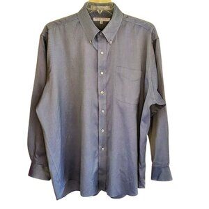 Forsyth of Canada XL Shirt Blue 100% Cotton Wrinkle-Free Button Down